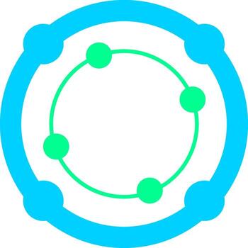 Abstract network schema connecting different nodes vector