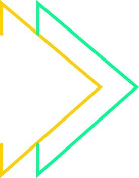 Double chevron arrow pointing right representing progress vector