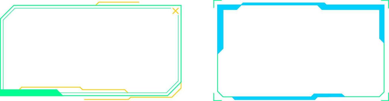 Two futuristic digital HUD frames borders interface concept vector