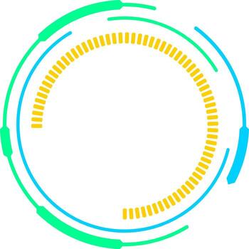 Circular digital interface creating futuristic abstract frame vector