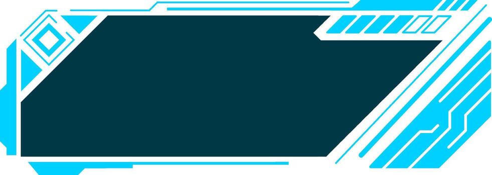 Futuristic blue tech geometric frame displaying digital information vector