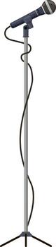 Microphone on stand capturing sound for performance vector