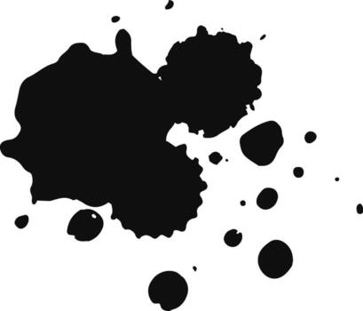 Black ink splattering liquid stain creating abstract grunge texture vector