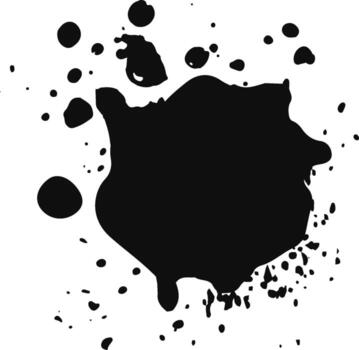 Black ink splattering creating abstract blot shape vector