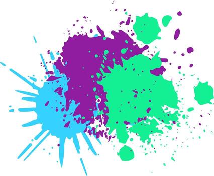 Colorful paint splatters creating abstract. art background vector