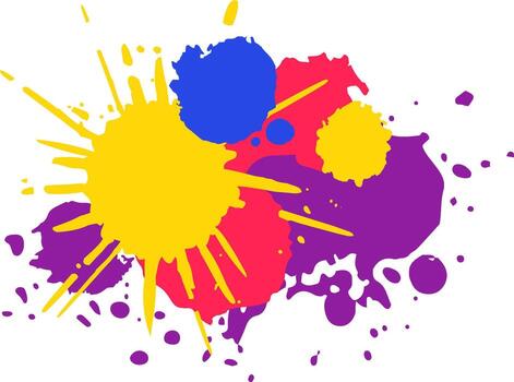 Colorful paint splatters creating an expressive abstract modern design vector