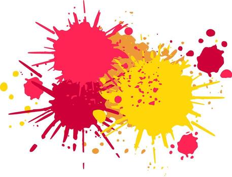Colorful paint splashes creating abstract splatter art background vector