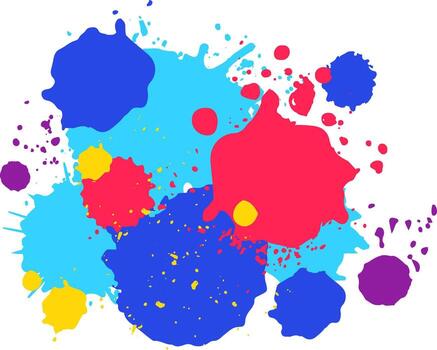 Colorful paint splattering creating abstract background design vector