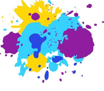 Colorful abstract ink splatters creating background design vector