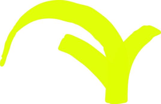Yellow highlighter mark creating a check mark symbol vector