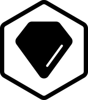 rubí glifo estilo icono diseño vector