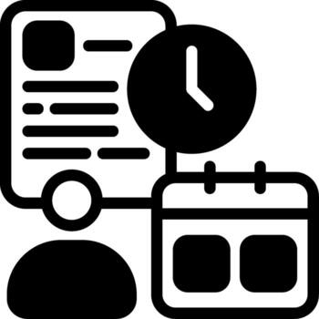 Interview Schedule Glyph Style Icon Design vector