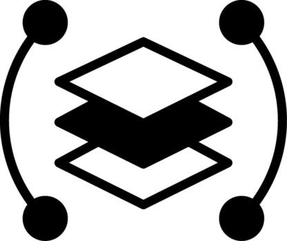 Tech Stack Glyph Style Icon Design vector