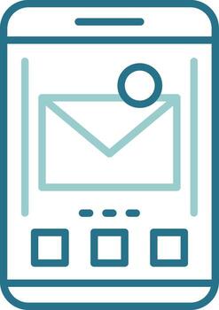Mail Mobile Interface Outline Two Color Icon vector