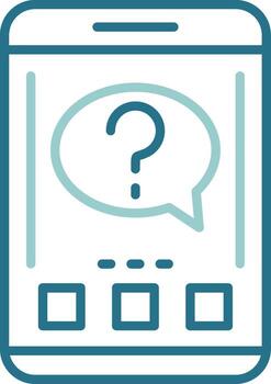 Question Mobile Interface Outline Two Color Icon vector