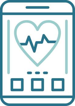 Heartbeat Mobile Interface Outline Two Color Icon vector
