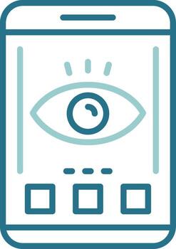 ver móvil interfaz contorno dos color icono vector