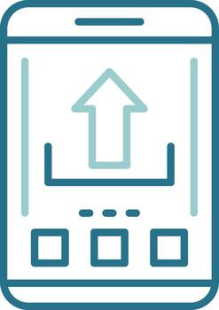 Upload Mobile Interface Outline Two Color Icon vector