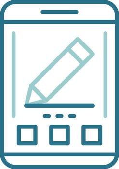 Edit Mobile Interface Outline Two Color Icon vector