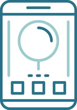 Search Mobile Interface Outline Two Color Icon vector