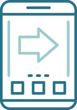 Arrow Mobile Interface Outline Two Color Icon vector