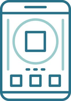 Stop Mobile Interface Outline Two Color Icon vector