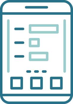 Statistics Mobile Interface Outline Two Color Icon vector