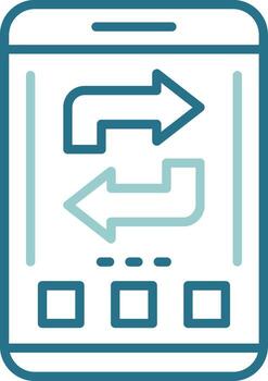 Refresh Mobile Outline Two Color Icon vector