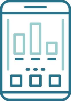 gráfico móvil interfaz contorno dos color icono vector