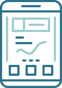 Analytics Mobile Interface Outline Two Color Icon vector