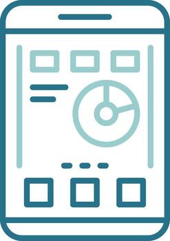 Chain Mobile Interface Outline Two Color Icon vector