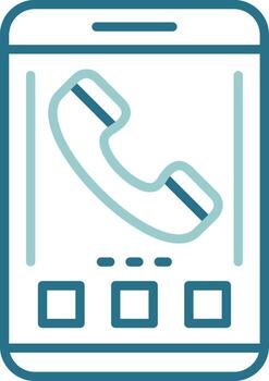 Phone Mobile Interface Outline Two Color Icon vector