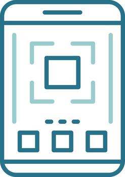 Full screen Mobile Interface Outline Two Color Icon vector