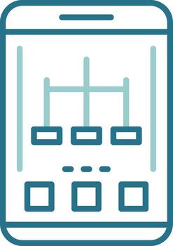 Network Mobile Interface Outline Two Color Icon vector