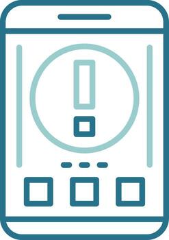 Warning Mobile Interface Outline Two Color Icon vector