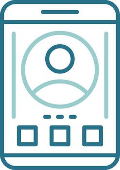 Profile Mobile Interface Outline Two Color Icon vector