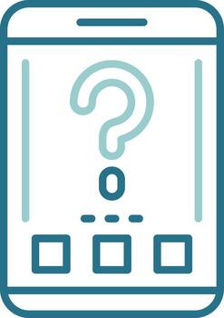Question mark Mobile Interface Outline Two Color Icon vector