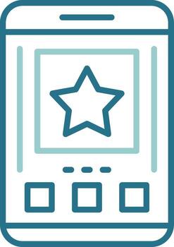 Star Mobile Interface Two Color Icon vector
