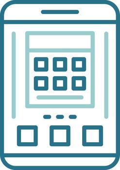 Calculator Mobile Interface Outline Two Color Icon vector