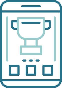 Trophy Mobile Interface Outline Two Color Icon vector