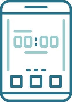 Clock Mobile Interface Outline Two Color Icon vector