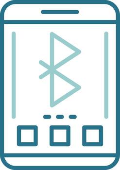 Bluetooth Mobile Interface Outline Two Color Icon vector
