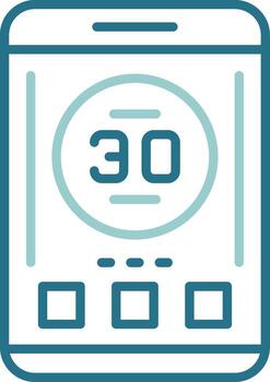 Battery Mobile Interface Outline Two Color Icon vector