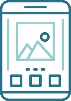 Image Mobile Interface Outline Two Color Icon vector