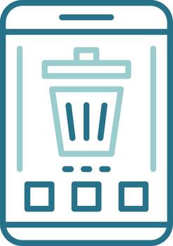 basura móvil interfaz contorno dos color icono vector