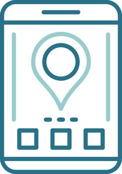 Location Mobile Interface Outline Two Color Icon vector