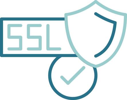 SSL Certificate Outline Two Color Icon vector