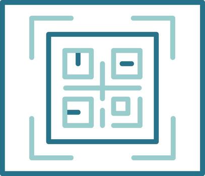 qr código contorno dos color icono vector