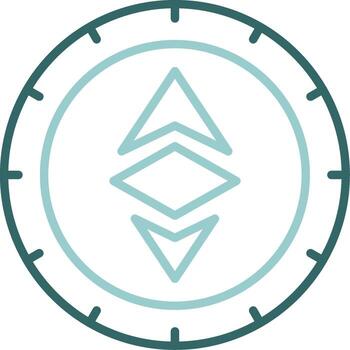 Ethereum Outline Two Color Icon Design vector