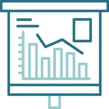 Declining Graph Outline Two Color Icon vector